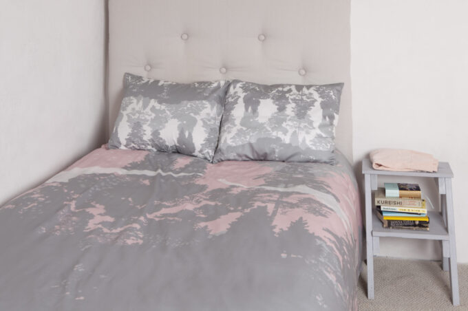 Double bedding set Swans in pink